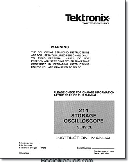 Tektronix 214 Service Manual - Click Image to Close